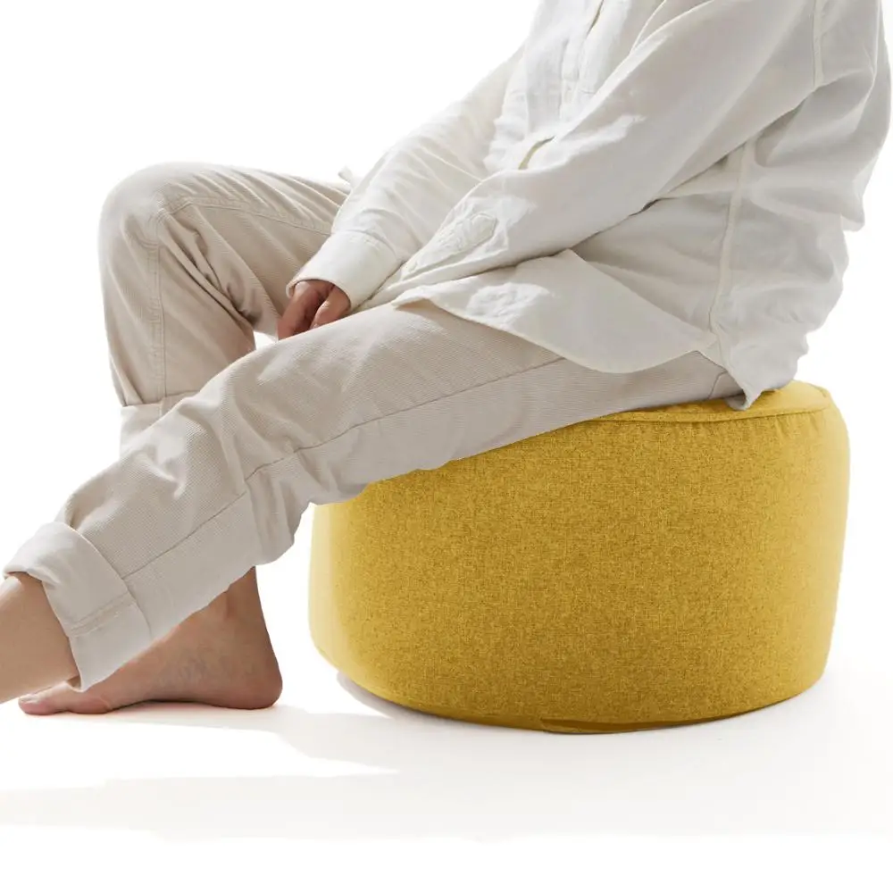 footstool Round Ottoman flannel  fabric Ottoman pouf