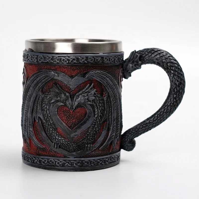 Medieval vintage three-dimensional sculpted beer mug goblet dragon mug home  ornaments