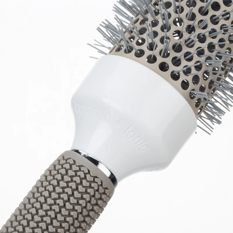 Wholesale gray aluminum tube ceramic curling comb thermally conductive fluffy air volume styling hairdressing comb tool