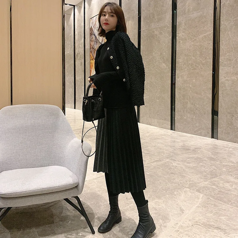 Autumn And Winter Pregnant Adjustable Stitching Pleated Skirt Maternity Clothe Women Comfort Plus Size Maternity Clothes