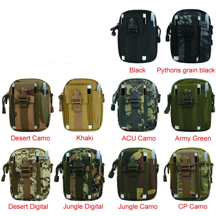 Wholesale Tactical Molle EDC Pouch bag Compact Multipurpose Utility Gadget Belt Waist Bag with Cell Phone Holster Holder