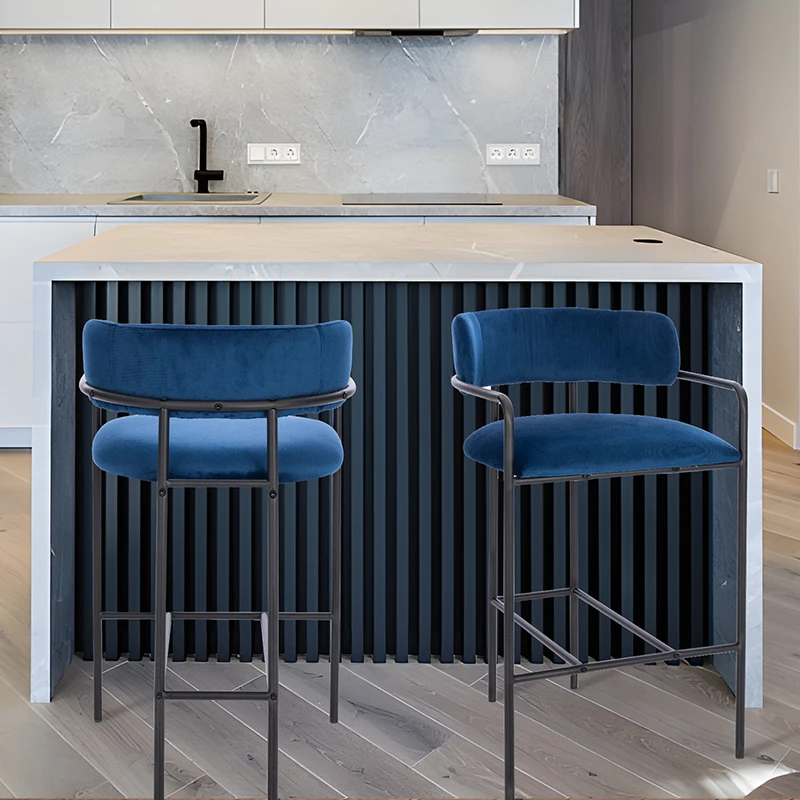 Modern Iron kitchen Bar Chair China Manufacturer Customized Velvet Counter Bar Stool Chair