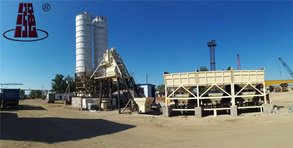 75m3 Cement hopper Stationary Concrete Batch Plant with JS1500 Concrete mixer machine Concrete Mixing Plant Factory Outlet