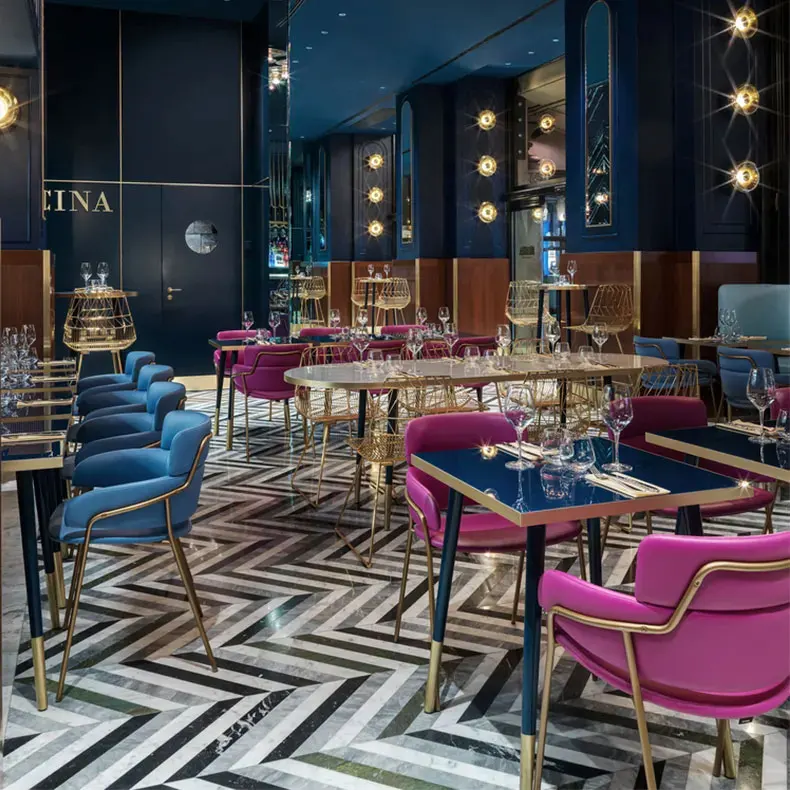 Customized Design Steakhouse Coffee Shop Restaurant Table And Chair Combination Lobby Bar Seating Booth