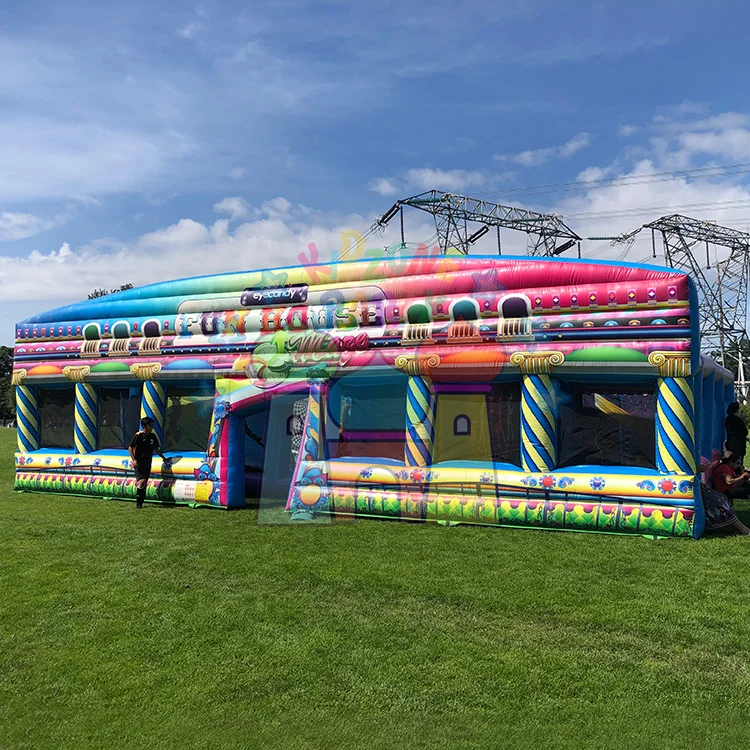 Outdoor party game inflatable castle maze carnival fun house maze for kids and adults