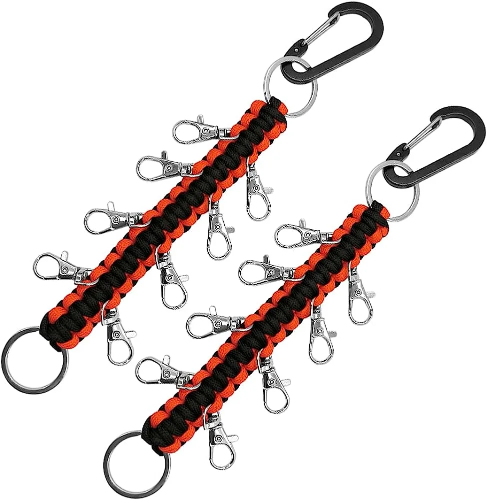 Hooshing Cheer Bows Holder Handmade Carabiner Paracord Keychain for Teen Girls Cheerleading Sports