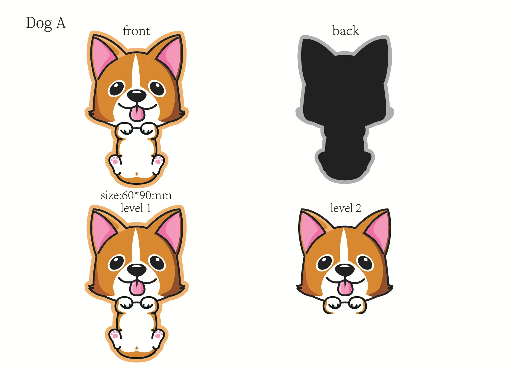 New Cartoon Dog Peppy  Fridge Magnet Creative 3D Lovely Cartoon Magnetic Fridge Promotional Gifts