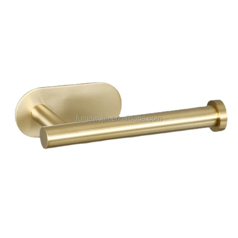 Paste directly stainless steel wall holder toilet paper storage rack popular gold color bathroom toilet paper holder