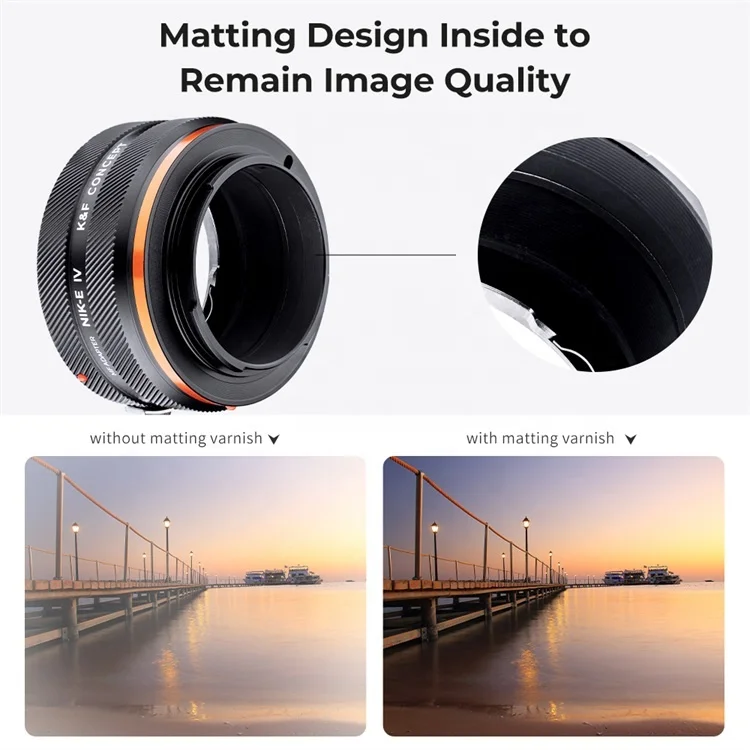 K&F Concept High Precision Lens Mount Adapter NIK-NEX for Nikon F Series Lens to Sony E Series Mount Camera