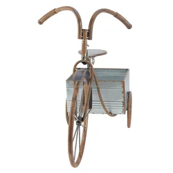 Iron metal galvanized bicycle car garden pots planter with stand