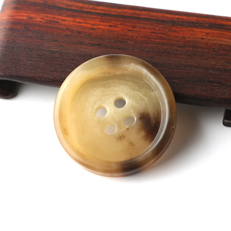 Custom round eco-friendly 4 hole resin horn plastic buttons for shirt