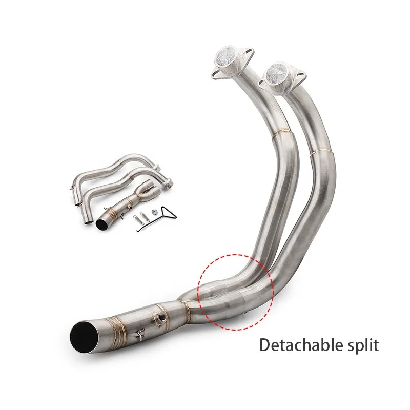 REALZION Motorcycle Modified Exhaust Full System Link Pipes 304 Stainless Steel 51mm For YAMAHA FZ-07 MT-07