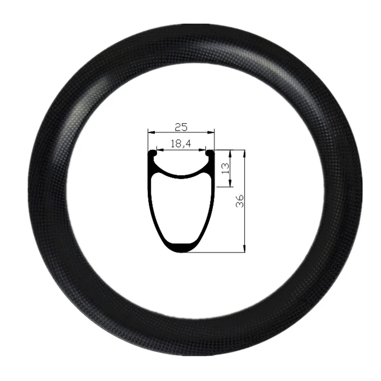 355 carbon BMX rim 18Inch Carbon BMX Bike Rims Clincher 3K Surface 25mm Width 36mm Depth Carbon BMX Rims