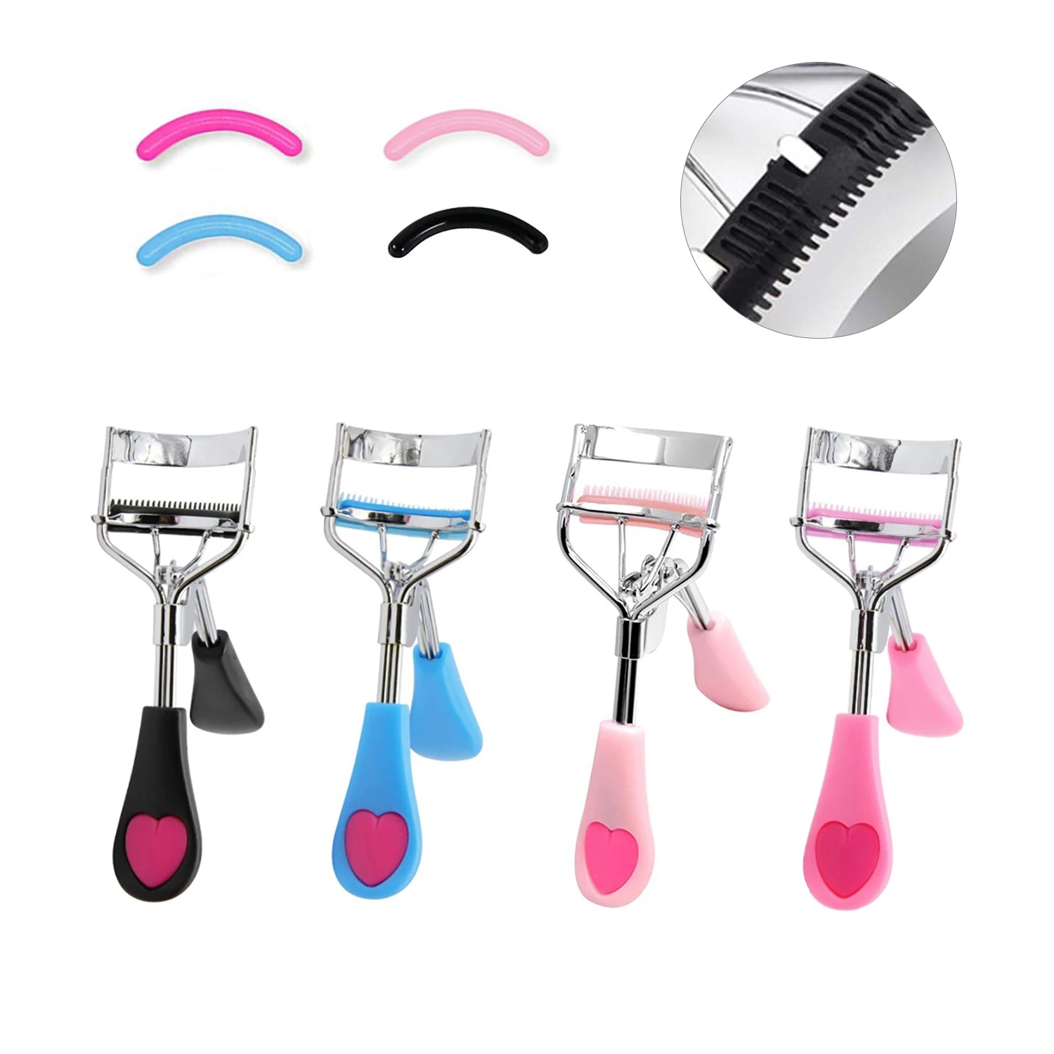 High Quality Black Pink High Quality Plastic Eco Friendly Mini Custom Private Label Tools Kit Comb  Eyelash Curler
