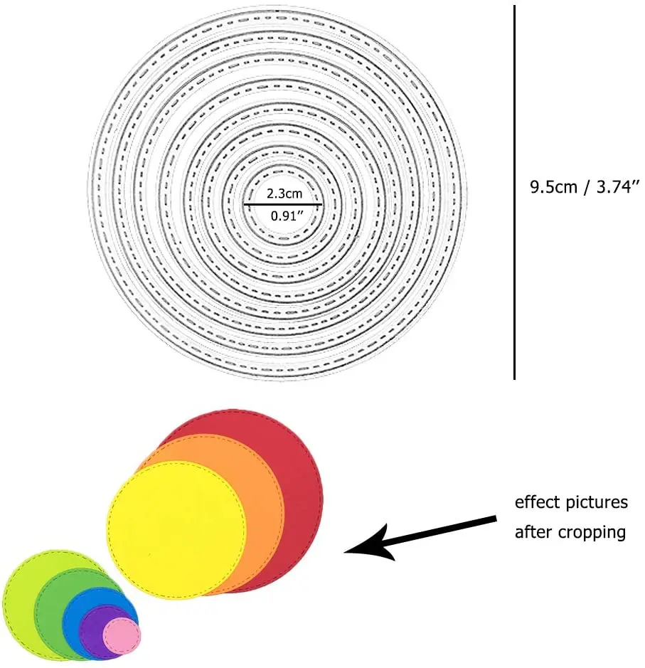 Metal Die Cuts Scrapbook Album Paper Card Cake Topper DIY Craft Making - Rectangle, Circle, Heart, Circle Flower