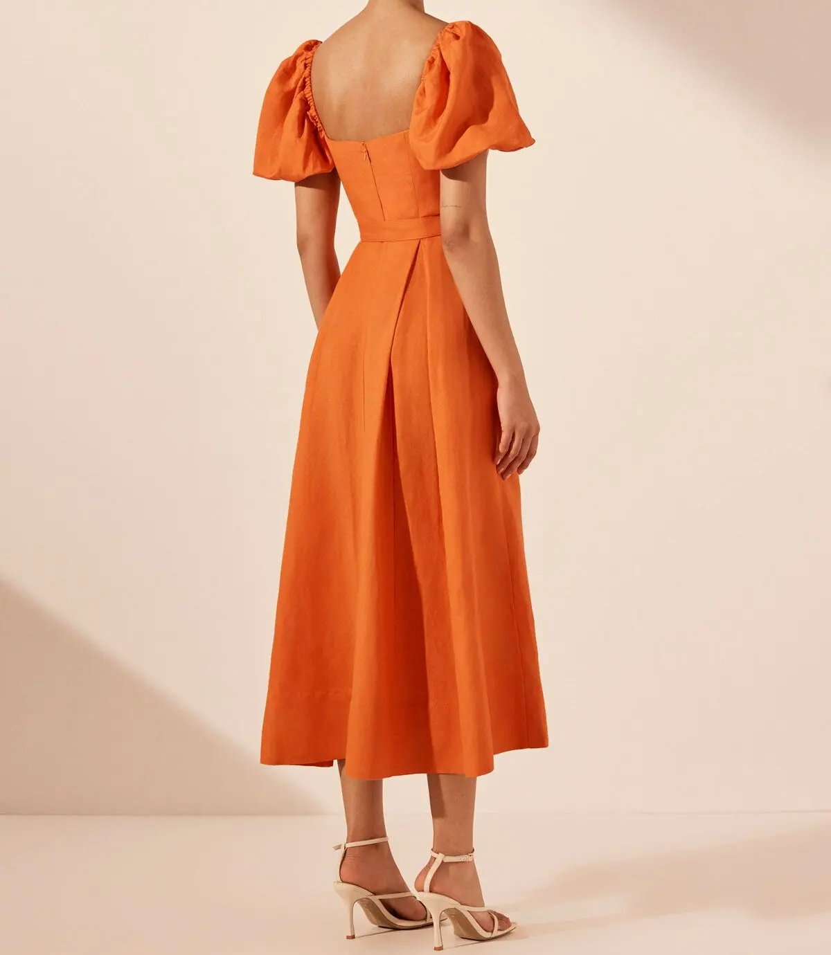 2024 Sexy Ladies Orange  Short Sleeve  Linen  Wholesale Dress For Women Formal