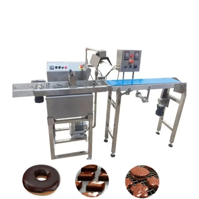 Chocolate coating machine biscuit cereal bar chocolate enrobing machine