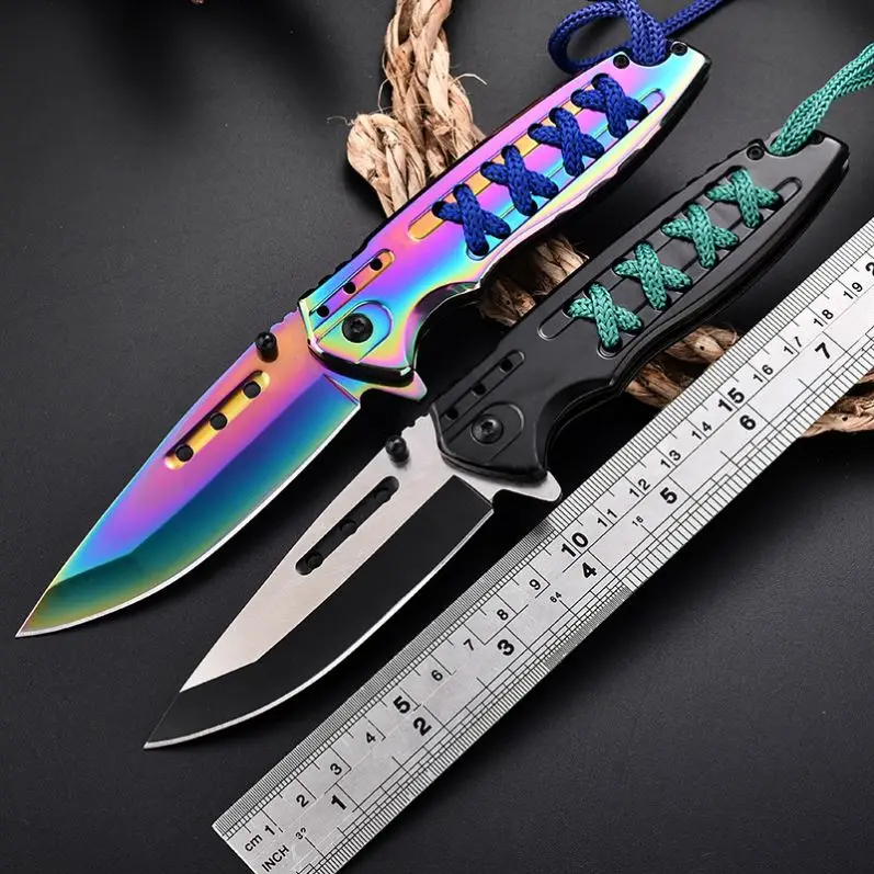 2024 New Arrival Outdoor Survival Pocket Camping Knife With Rope