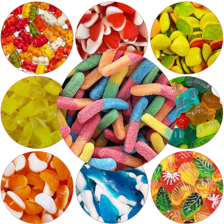Different Shape Delicious Jelly Fruity Sour Flavor Sugar Wholesale Bulk Gummy Candy Confectionery