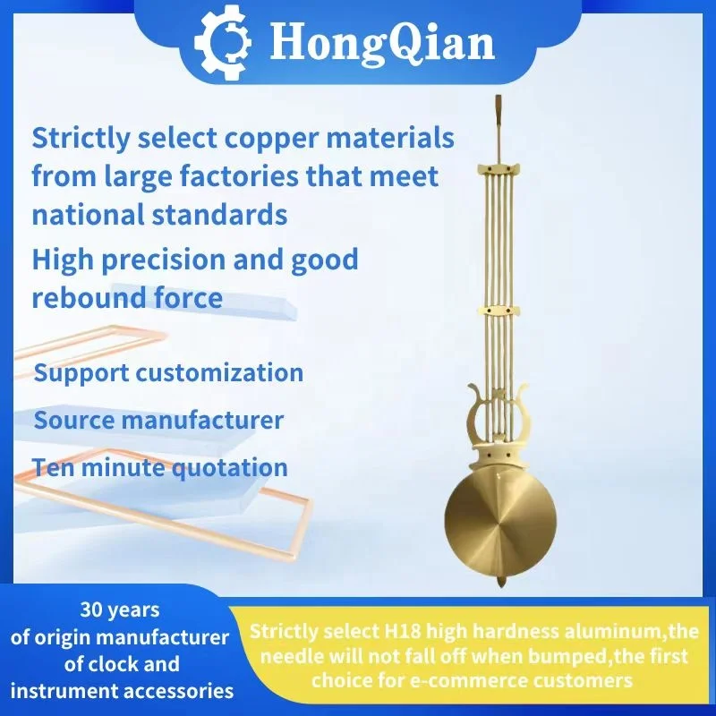 HONG QIAN Swinging movement accessories metal piano shaped pendulum quartz clock hanging clock accessories
