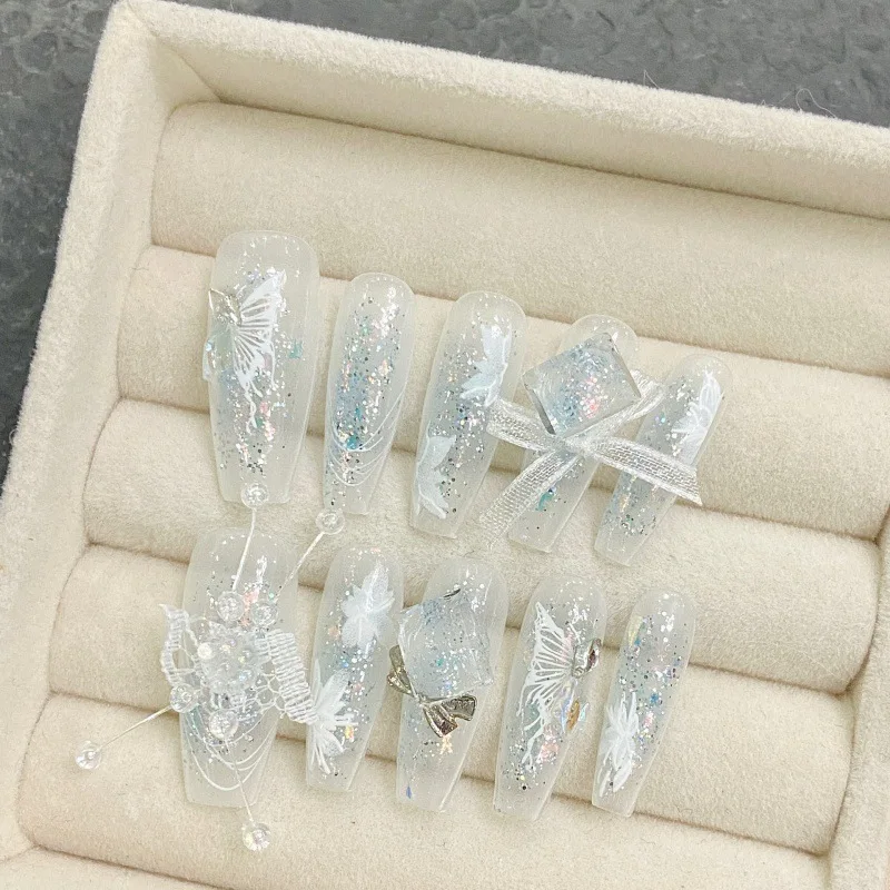 Design #1700 New Arriving Long/medium/short Ballerina Manicure Set False Finger Nails Full cover Artificial Press On Nails tips