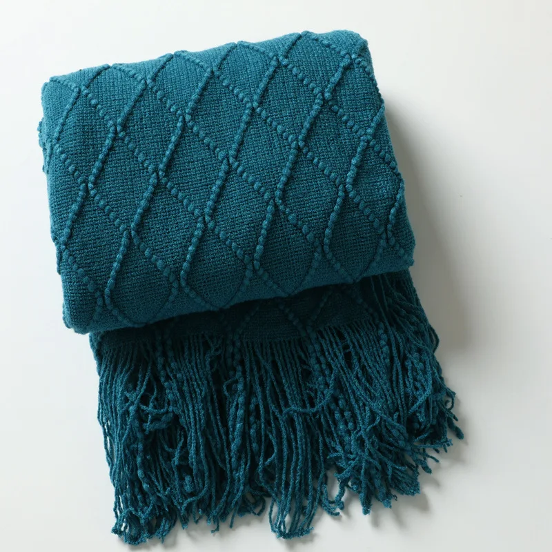 Nordic Style Knitted Tv Nap Blankets Home Sofa Bed Soft Travel Air Condition Blankets