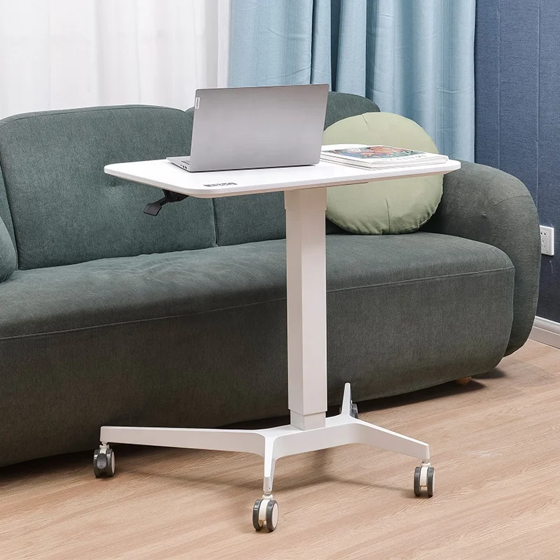 
Single Leg Pneumatic Sit to Stand Desk Height Adjustable Workstation Desk with Movable Base 