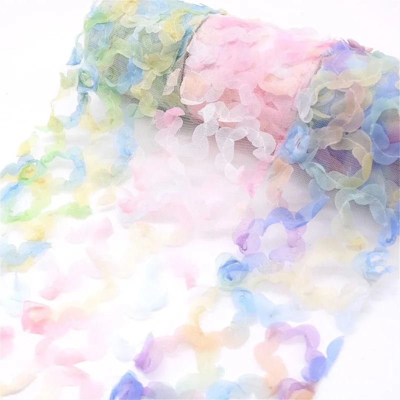 Flower Tulle Mesh Ribbon Colorful Organza Tape DIY Crafts Gifts Bow Handmade Sewing Fabric Material