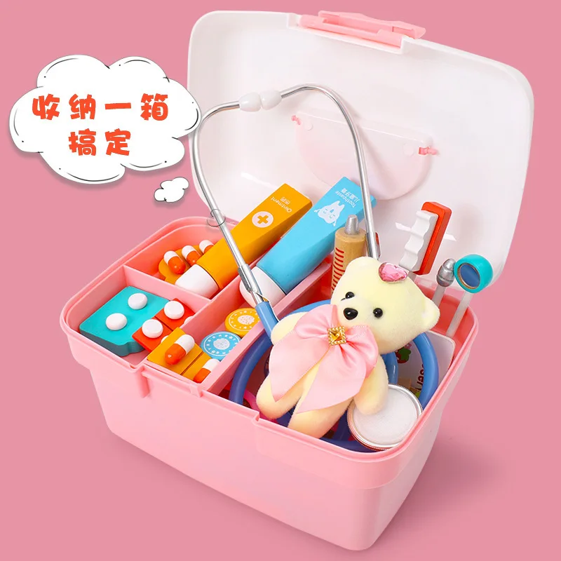Лидер продаж деревянная игрушка для ролевых игр Ruunjo докторская сумка набор игрушек обучающие игры медицинской имитации нагрудный