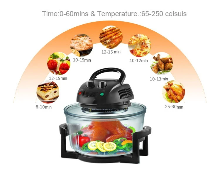 2021 1400W 250 degree electric pizza heating halogen oven home choice turbo chef glass convection oven turbo oven