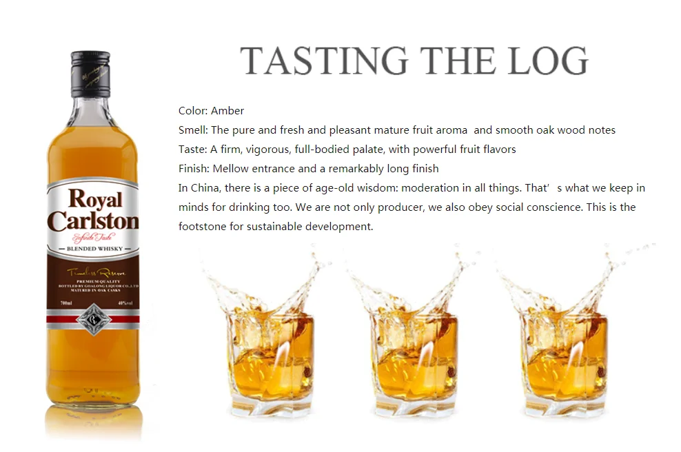Best Selling Royal Carlston Blended Pure Grain whisky with gentle and smooth taste