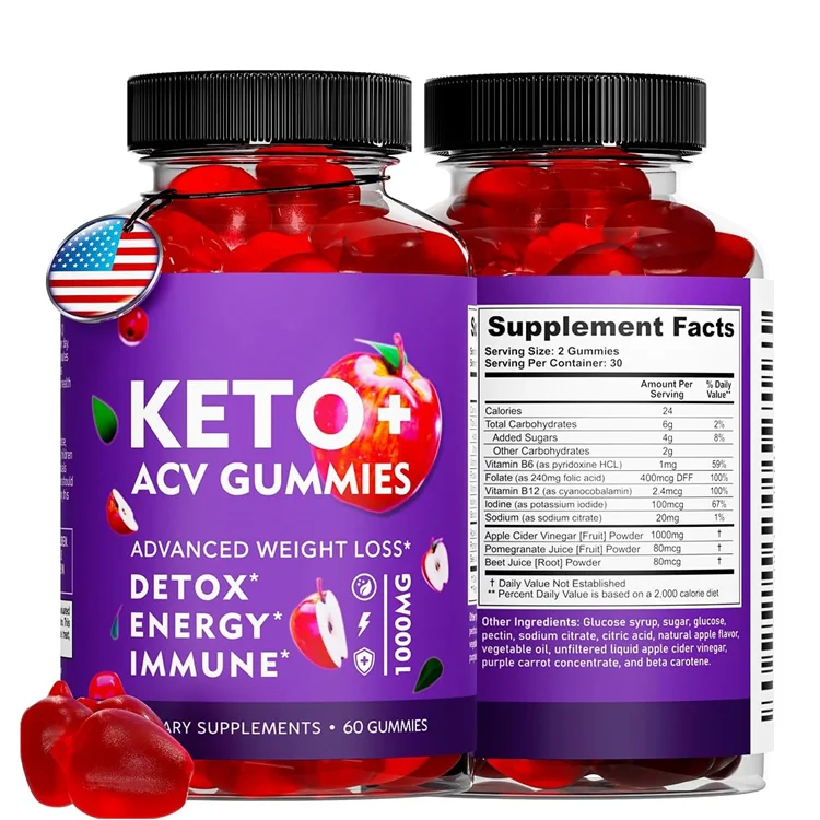 Wholesale OEM Bear Apple Cider Vinegar Gummy Keto ACV Gummies Flat Tummy Vitamin