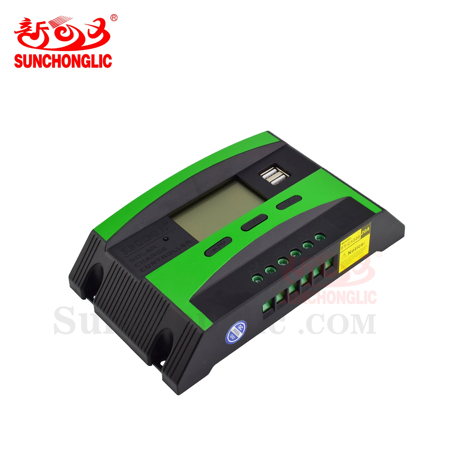 Sunchonglic 12V/24V 20a Manual PWM 20amp Solar Charge Regulator Controller with LCD display