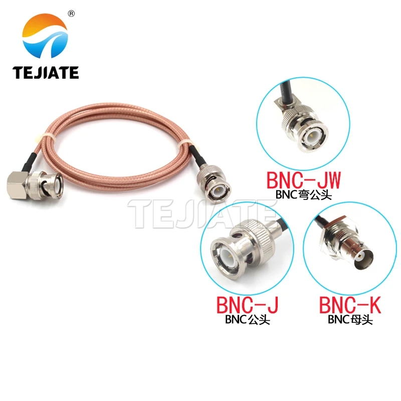 TJT Customizable RF coaxial BNC right angle male to BNC male Connector for RG316 cable extension cable Factory Price
