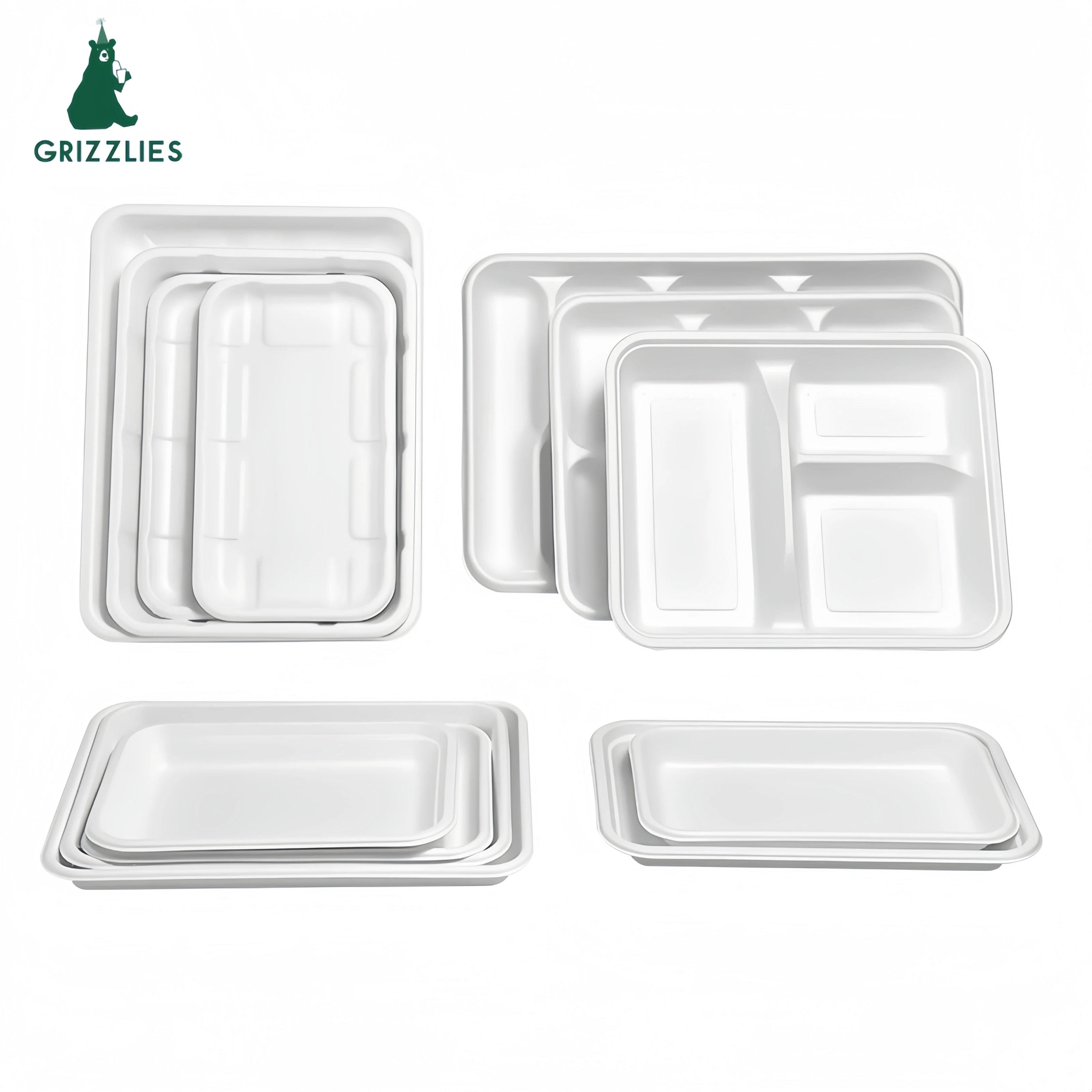 Eco-friendly Rectangle Sugarcane 100% Biodegradable Bagasse Food Tray Disposable