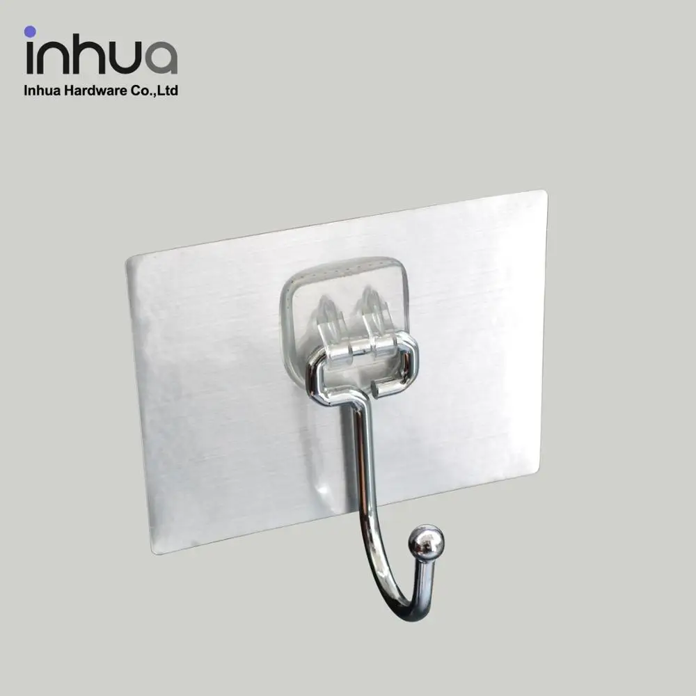 Non-perforated bathroom kitchen hook metal wall hook
