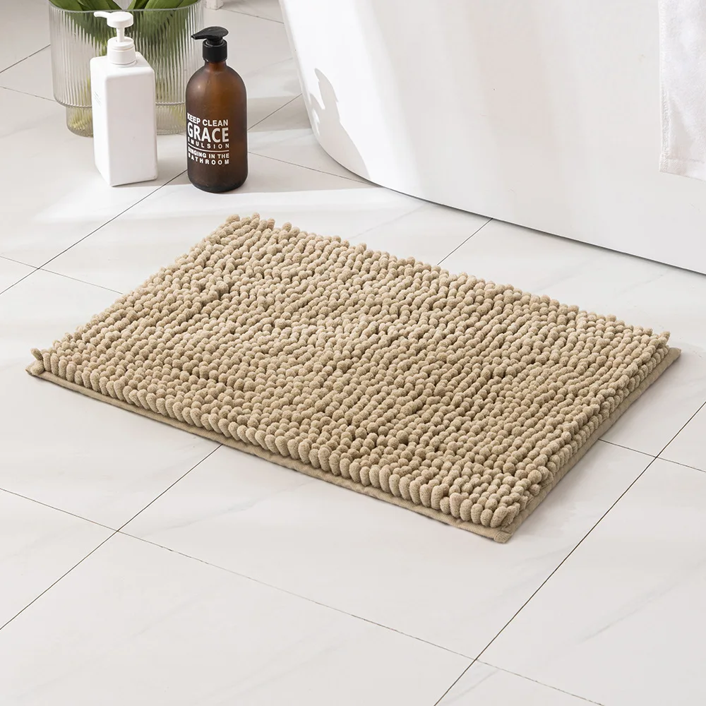 New Arrival Chenille bathroom water-absorbent quick-drying floor mats household bathroom non-slip foot mats