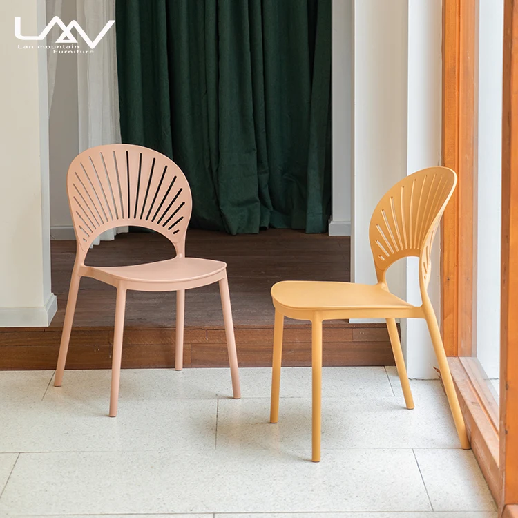 Fashion Outdoor garden chaise Furniture Stackable Colorful Restaurant Plastic Cafe PP Chairs