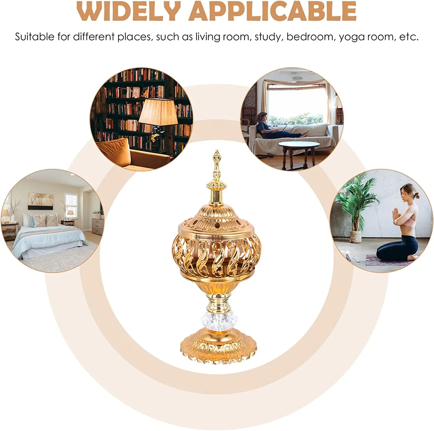 2023 Hot Sales Metal Mubkhar Incense Burner Oud Bakhoor Jar Glass Burner Luxury Arabic Incense Burner