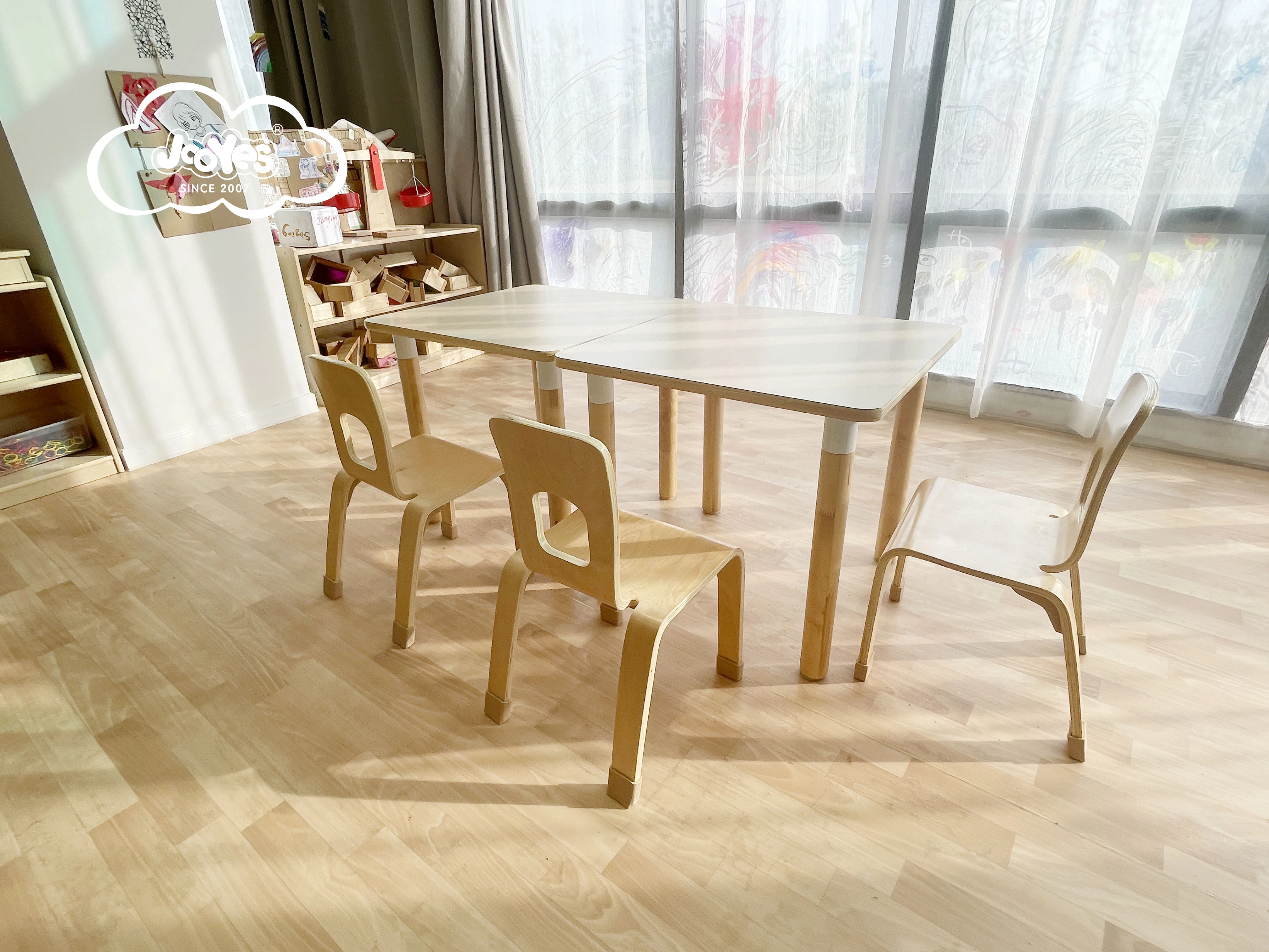 Kindergarten furniture art table and bench kids activity and drawing table preschool table sets