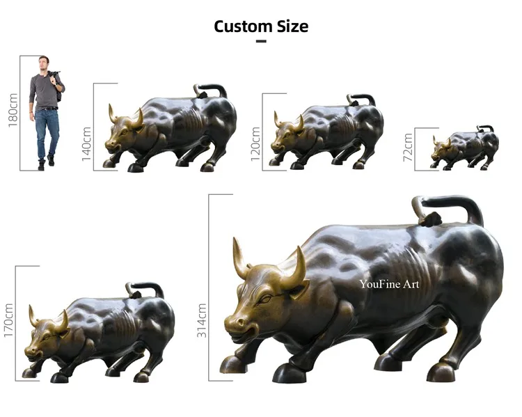 Bronze bull sculpture custom size