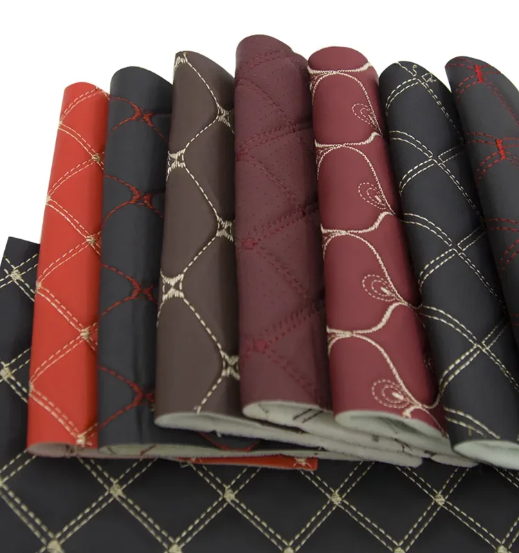 Hotsales Artificial leather synthetic rexine PVC sponge leather upholstery fabric vinyl leather for automotive and sofa