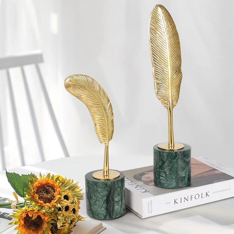 Manufacturers sell marble pure copper leaf ornaments gracefully other home hotel villa decoration accessories