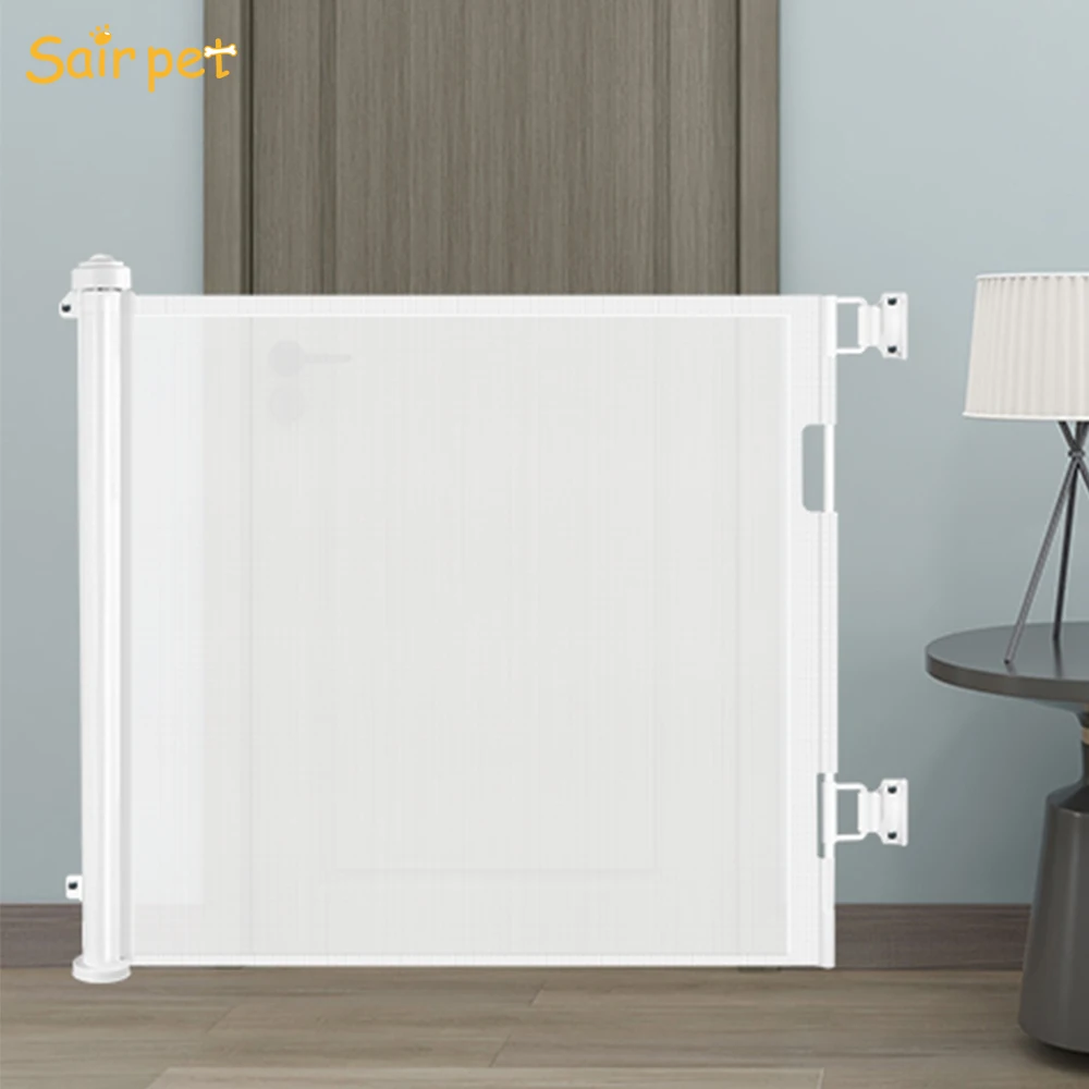 Retractable Plastic Safety Gate,Mesh Dog Gate Safety Barrier For Kids Or Pets