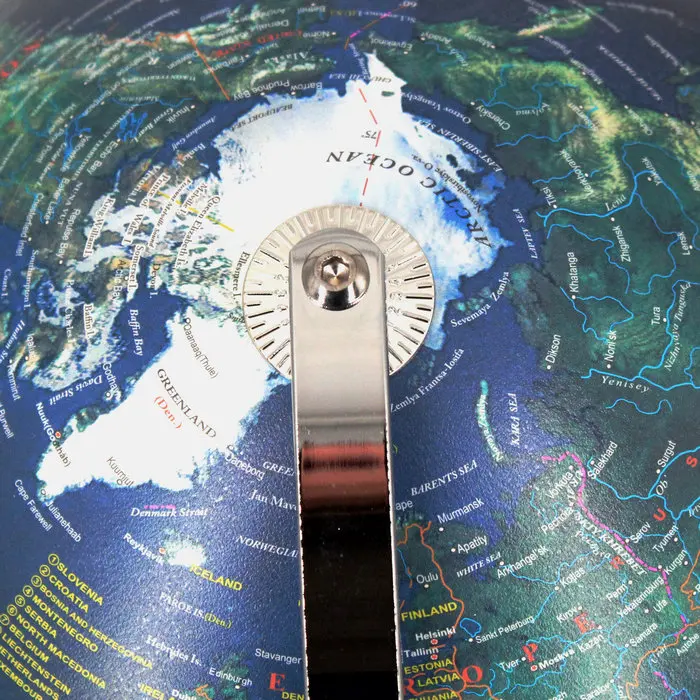 World Globe Mapas De Corcho 2023 Hot Sale Dark Blue Background Color Picture Metal Bracket English Led Light Mova Globe