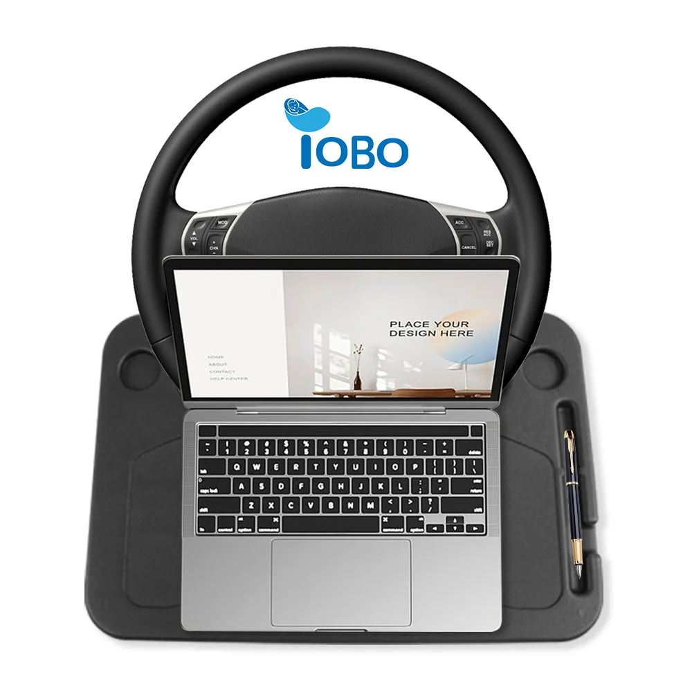Auto Steering Wheel Desk, Laptop, Tablet, iPad Or Notebook Car Travel Table, Food Eating Hook On Steering Wheel Tray