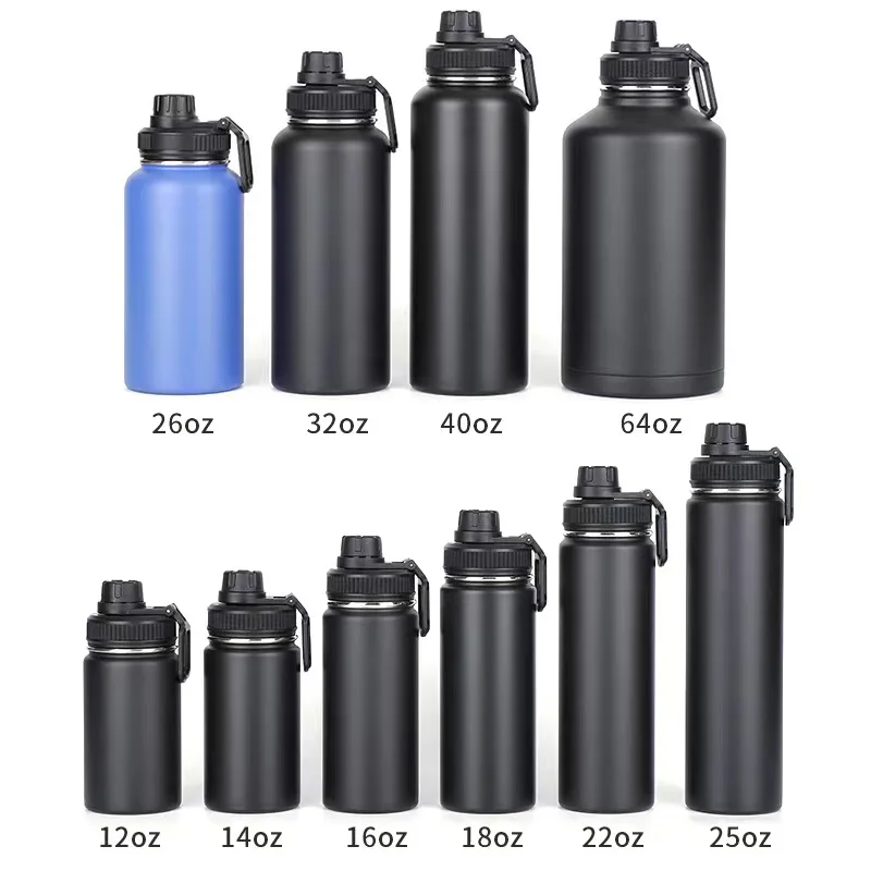 12oz 18oz 32oz 40oz Large Capacity Water Bottle Travel Sport Thermal Flask Stainless Steel Vacuum Insulated Hydroes Thermos Mug