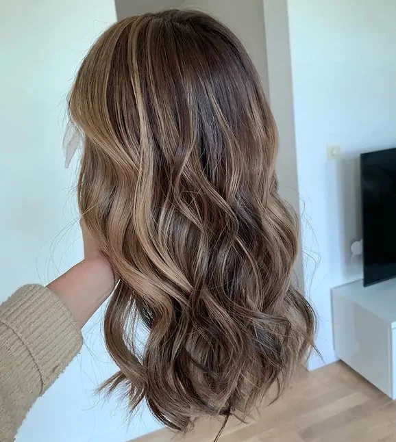 Super Natural Raw Quality Ash Brown Medium Length Glueless Virgin Russian Cuticle Human Hair Lace Front Wigs Double Drawn