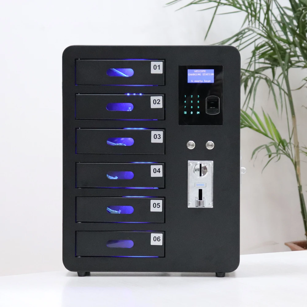 Mobile Phone Charging Vending Machine Fingerprint Lock Phone Charging Locker Station For Shopping Mall