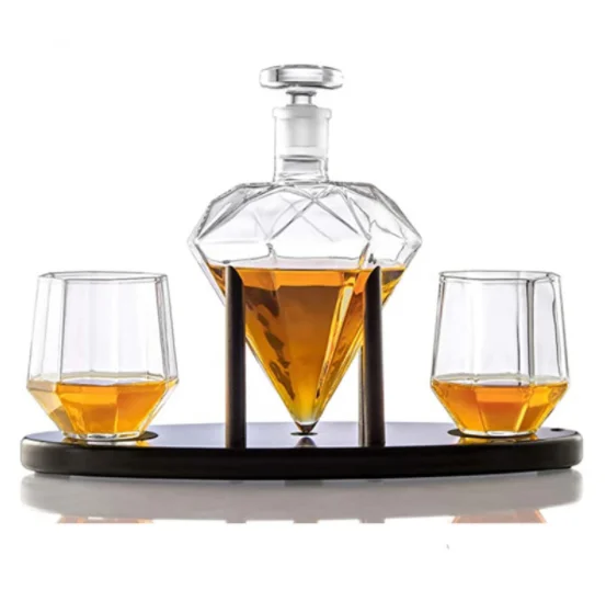 Diamond shape glass wine serving creative high borosilicate glass decanter